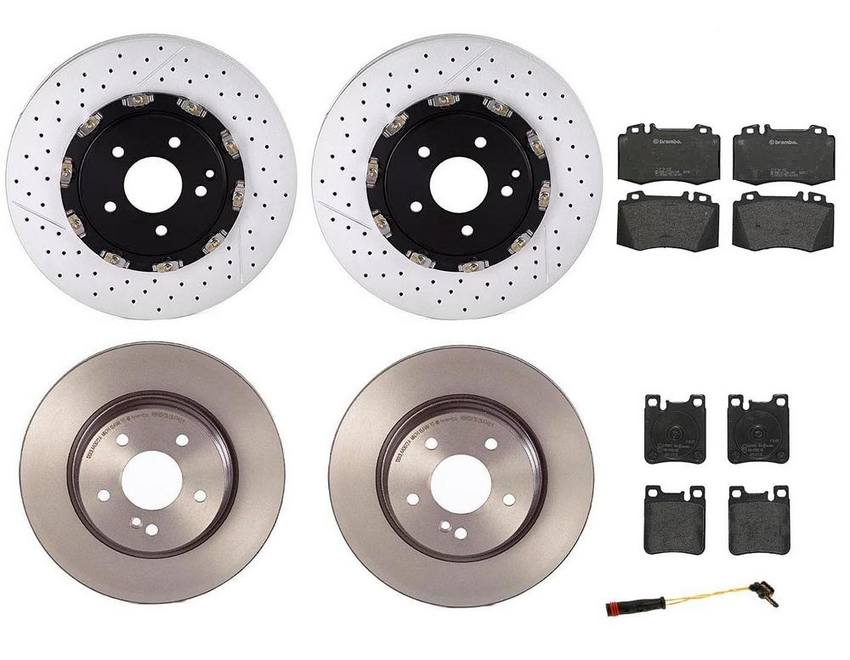 Brembo Brake Pads and Rotors Kit - Front and Rear (340mm/300mm) (Low-Met)